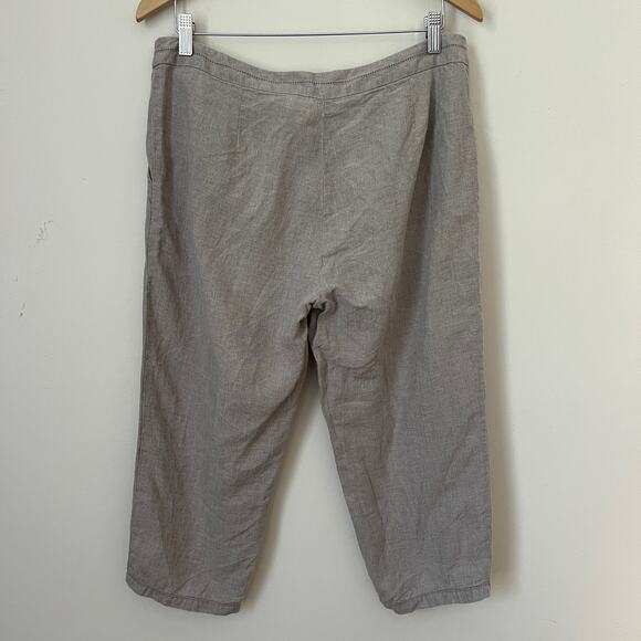 Eileen Fisher Cropped Linen Pants Size M - Picture 4 of 10